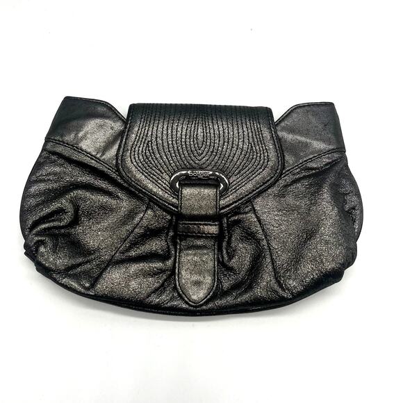 Botkier Gunmetal/Pewter Metallic Leather Purse Clutch - Picture 1 of 3